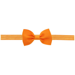 Newborn Baby Small Size Bow Patched Pattern Solid Color Elastic Headband