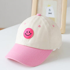 Baby Smiley Embroidered Pattern Color Matching Design Sunshade Peaked Hats