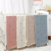 Hot Selling Knitted Solid Color Baby Blanket With Hand-Embroidered Pom Poms: Spring/Summer Collection