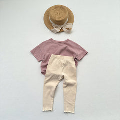 Children's Solid Color Leggings Girls Kindergarten Trousers