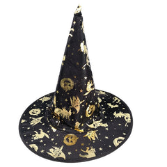 Halloween Bronzed Witch Hats Masquerade Dress Up Decoration