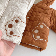 Winter Infant Baby Teddy Paws Pattern Long Sleeves Coat With Thick Pants Cute Sets