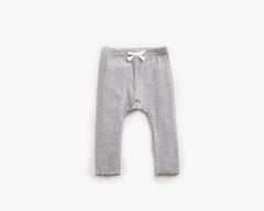 Baby Girl Solid Color Pants Leggings With Bow Decoration