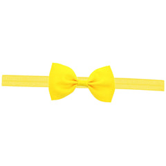 Newborn Baby Small Size Bow Patched Pattern Solid Color Elastic Headband