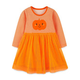 Striped Embroidered Tulle Dress: Halloween Edition For Girls