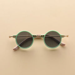 Kids Small Frame Design Vintage Style Metal Sunglasses