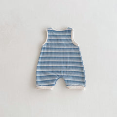 Summer Arrival Baby Unisex Casual Striped Sleeveless Rompers