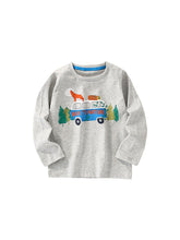 Toddler Boy Cartoon Pattern Crewneck Casual Shirts