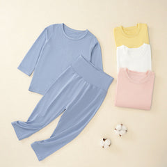 Baby Solid Color Long sleeve Shirt And Pants Underwear Sets Pajamas