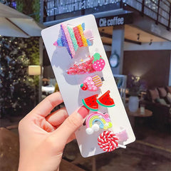 Sweet Girls Candy Color Cartoon Pattern BB Clips One-word Hair Clips 1 BaG