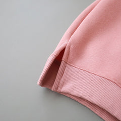 Baby Solid Color Animal Ear Patch Design Autumn Hoodie