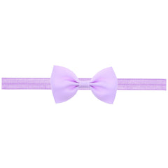 Newborn Baby Small Size Bow Patched Pattern Solid Color Elastic Headband