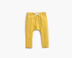 Baby Girl Solid Color Pants Leggings With Bow Decoration