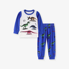 Dinosaur Kids Pajama Set – Long Sleeve Shirt and Pants, Cartoon Dino Design