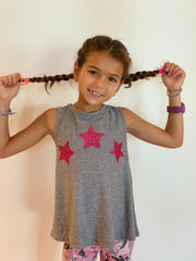 Stars Glow Pink Grey Tank