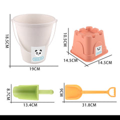 Children Wheat Straw Medium Beach Bucket Dinosaur Model Toy