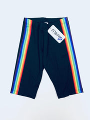 Stripe Rainbow Black Shorts