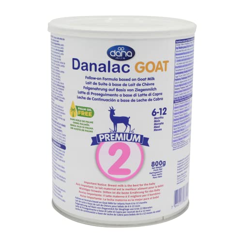 Danalac Goat Milk Follow-On Formula 800g Stage 2 Baby Milk Powder for Infants and Toddlers Age 6-12 Months (Pack of 6)