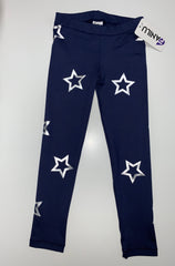 Open Stars Silver Blue Leggings