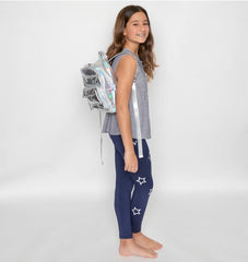 Open Stars Silver Blue Leggings