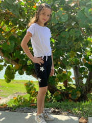Stars White Black Shorts