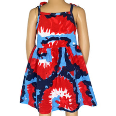 AnnLoren Big Little Girls 4th of July Tie Dye Summer Swing Dress-3