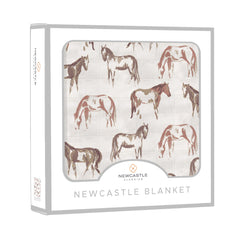 Wild Horses Bamboo Newcastle Blanket