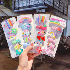 Sweet Girls Candy Color Cartoon Pattern BB Clips One-word Hair Clips 1 BaG