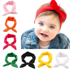 Newborn Baby Solid Color Bunny Ear Shape Elastic Headband