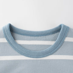 Baby Blue Striped Pattern Long Sleeve Soft Cotton Shirt