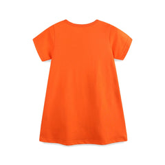 Summer Hot Selling Cute Bird Cartoon Pattern Short Sleeves Dress for Stylish Girls