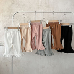 Baby Solid Color Elastic Cotton Comfy Flared Pants