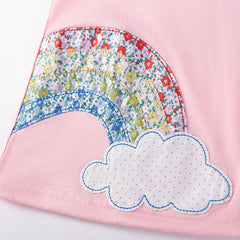 Summer  Arrival Weather Elements Pattern Short Sleeves Dress for Stylish Girls