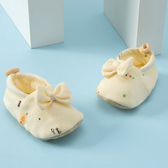 Summer Hot Selling Baby Simple Cartoon Print Soft Sole Anti-slip Shoes with Cotton Fabric