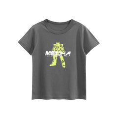 Boys’ Transformer Cartoon and Letters Print T-shirt in European and American Style