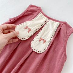 Arrival Autumn Baby Girls Long Sleeves Solid Color Knitted Top and Pink Overalls – Clothing Set
