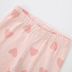 Autumn Arrival Baby Kids Girls Hearts Pattern Casual Pants