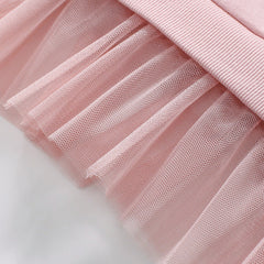 Summer Arrival Dancing Mouse Pattern Short Sleeves Tulle Dress for Stylish Girls