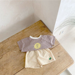 Baby Fruit Embroidered Pattern Summer Beach Comfy Shorts