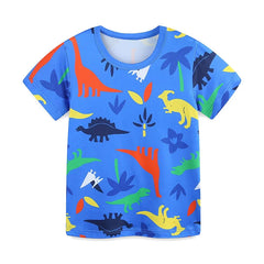 Summer Baby Kids Colorful Dinosaurs Pattern T-shirt and Shorts Casual Clothing Set for Boys
