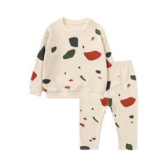 Baby 1pcs Print Pattern Tops Combo Trousers Underwear Cotton Sets