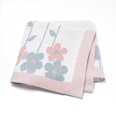 Knitted Beautiful Flower Soft Baby Blanket, Perfect For Newborn Boys And Girls