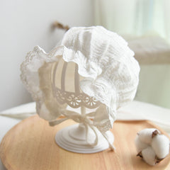 Baby Solid Color Ruffle Design Sunshade Princess Bucket Hats