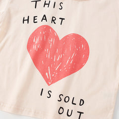 Baby Girl Heart Pattern Long Sleeve Kids Valentine Day Shirt