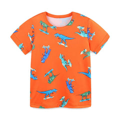 Summer Baby Kids Cartoon Dinosaurs Pattern T-shirt and Shorts Casual Clothing Set for Boys