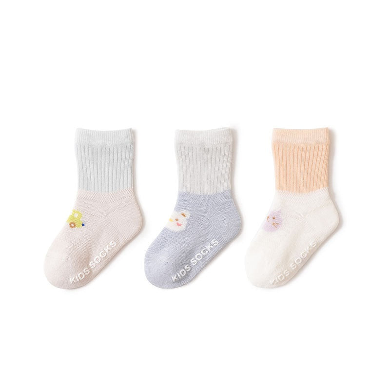 Spring Arrival Baby Unisex Breathable Animals Cartoon Patchwork Socks Set