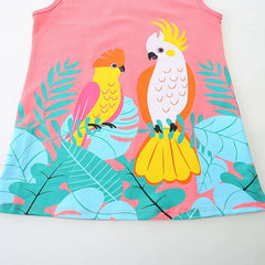 Summer Hot Selling Cute Cartoon Pattern Sleeveless Dress for Stylish Girls