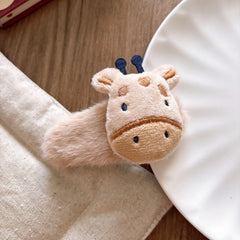 Versatile Cute Cartoon Plush Children's Hair Clip with 3D Cotton Filling