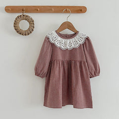 Fashion Lace Collar Long Sleeve Baby Onesies OR Girl Dress