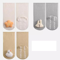 Baby Unisex Breathable Comfy Cartoon Animal Doll Socks Non-Slip Set